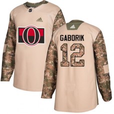 Men Adidas Ottawa Senators #12 Marian Gaborik Authentic Camo Veterans Day Practice NHL Jersey