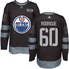 Men Adidas Edmonton Oilers #60 Olivier Rodrigue Authentic Black 1917-2017 100th Anniversary NHL Jersey