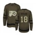 Men Philadelphia Flyers #18 Tyler Pitlick Authentic Green Salute to Service Hockey Stitched Jersey