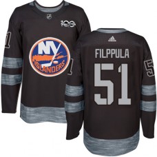 Men Adidas New York Islanders #51 Valtteri Filppula Authentic Black 1917-2017 100th Anniversary NHL Jersey