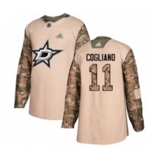 Men Dallas Stars #11 Andrew Cogliano Authentic Camo Veterans Day Practice Hockey Stitched Jersey