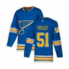 Men St. Louis Blues #51 Derrick Pouliot Authentic Navy Blue Alternate Hockey Stitched Jersey