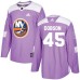 Men Adidas New York Islanders #45 Noah Dobson Authentic Purple Fights Cancer Practice NHL Jersey