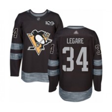 Men Pittsburgh Penguins #34 Nathan Legare Authentic Black 1917-2017 100th Anniversary Hockey Stitched Jersey