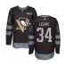 Men Pittsburgh Penguins #34 Nathan Legare Authentic Black 1917-2017 100th Anniversary Hockey Stitched Jersey