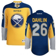 Men Reebok Buffalo Sabres #26 Rasmus Dahlin Authentic Gold New Third NHL Jersey