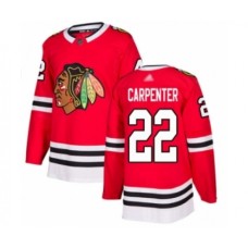 Men Chicago Blackhawks #22 Ryan Carpenter Authentic Red Home Hockey Stitched Jersey