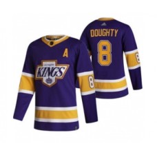 Men Los Angeles Kings #8 Drew Doughty Black 2020-21 Reverse Retro Alternate Hockey Stitched Jersey