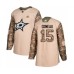 Men Adidas Dallas Stars #15 Blake Comeau Authentic Camo Veterans Day Practice NHL Jersey