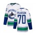 Men Vancouver Canucks #70 Tanner Pearson Authentic White Away Hockey Stitched Jersey