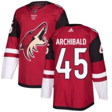 Men Adidas Arizona Coyotes #45 Josh Archibald Authentic Burgundy Red Home NHL Jersey