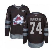 Men Colorado Avalanche #74 Alex Beaucage Authentic Black 1917-2017 100th Anniversary Hockey Stitched Jersey