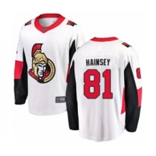 Men Ottawa Senators #81 Ron Hainsey Fanatics Branded White Away Breakaway Hockey Stitched Jersey