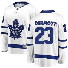 Men Toronto Maple Leafs #23 Travis Dermott Authentic White Away Fanatics Branded Breakaway NHL Jersey