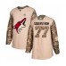 Men Arizona Coyotes #77 Victor Soderstrom Authentic Camo Veterans Day Practice Hockey Stitched Jersey