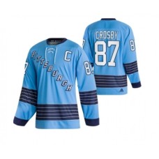 Men Pittsburgh Penguins #87 Sidney Crosby 2022 Blue Classics Stitched Jersey