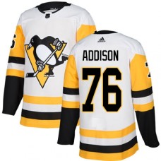 Men Adidas Pittsburgh Penguins #76 Calen Addison Authentic White Away NHL Jersey