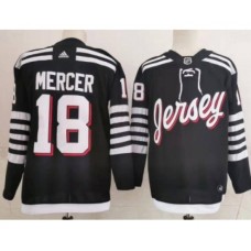 Men New Stitched Jersey Devils #18 Dawson Mercer adidas Black 2021-22 Alternate Primegreen Authentic Pro Player Third Stitched Jersey