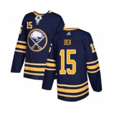 Men Buffalo Sabres #15 Jean-Sebastien Dea Authentic Navy Blue Home Hockey Stitched Jersey