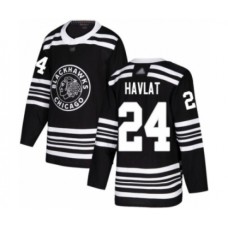 Men Chicago Blackhawks #24 Martin Havlat Authentic Black Alternate Hockey Stitched Jersey