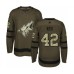 Men Arizona Coyotes #42 Aaron Ness Authentic Green Salute to Service Hockey Stitched Jersey