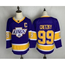 Men Los Angeles Kings #99 Wayne Gretzky Authentic Purple Fights Cancer Practice Stitched Jersey