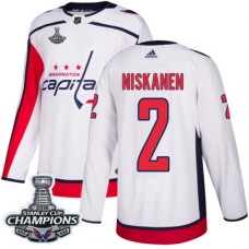 Men Adidas Washington Capitals #2 Matt Niskanen Authentic White Away 2018 Stanley Cup Final Champions NHL Jersey