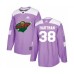 Men Minnesota Wild #38 Ryan Hartman Authentic Purple Fights Cancer Practice Hockey Stitched Jersey