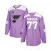 Men St. Louis Blues #77 Pierre Turgeon Authentic Purple Fights Cancer Practice 2019 Stanley Cup Champions Hockey Jersey