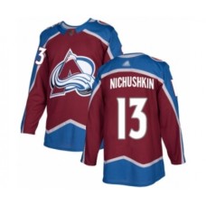 Men Colorado Avalanche #13 Valeri Nichushkin Authentic Burgundy Red Home Hockey Stitched Jersey