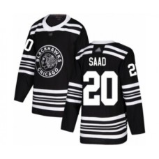 Men Chicago Blackhawks #20 Brandon Saad Authentic Black Alternate Hockey Stitched Jersey