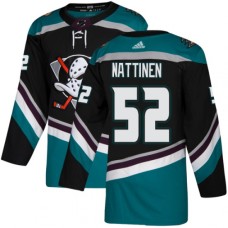 Men Adidas Anaheim Ducks #52 Julius Nattinen Authentic Black Teal Third NHL Jersey