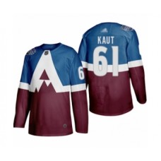 Men Colorado Avalanche #61 Martin Kaut Authentic Burgundy Blue 2020 Stadium Series Hockey Stitched Jersey