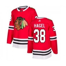 Men Chicago Blackhawks #38 Brandon Hagel Adidas Authentic Home Red Stitched Jersey