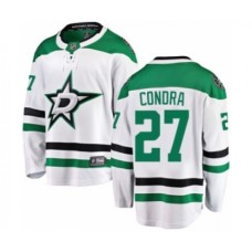 Men Dallas Stars #27 Erik Condra Authentic White Away Fanatics Branded Breakaway NHL Jersey