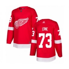 Men Detroit Red Wings #73 Adam Erne Authentic Red Home Hockey Stitched Jersey