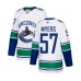 Men Vancouver Canucks #57 Tyler Myers Authentic White Away Hockey Stitched Jersey