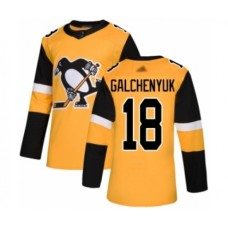 Men Pittsburgh Penguins #18 Alex Galchenyuk Premier Gold Alternate Hockey Stitched Jersey