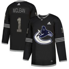 Men Adidas Vancouver Canucks #1 Kirk Mclean Black Authentic Classic Stitched NHL Jersey