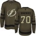 Men Adidas Tampa Bay Lightning #70 Louis Domingue Authentic Green Salute to Service NHL Jersey