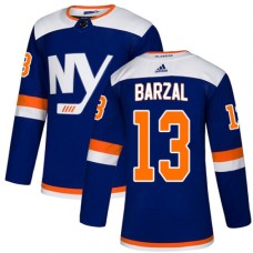 Men Adidas New York Islanders #13 Mathew Barzal Premier Blue Alternate NHL Jersey