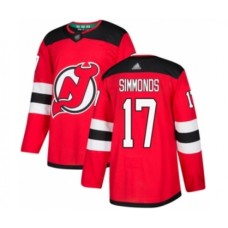 Men New Stitched Jersey Devils #17 Wayne Simmonds Authentic Red Home Hockey Stitched Jersey