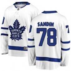 Men Toronto Maple Leafs #78 Rasmus Sandin Authentic White Away Fanatics Branded Breakaway NHL Jersey