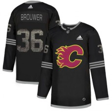 Men Adidas Calgary Flames #36 Troy Brouwer Black Authentic Classic Stitched NHL Jersey