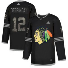 Men Adidas Chicago Blackhawks #12 Alex DeBrincat Black Authentic Classic Stitched NHL Jersey