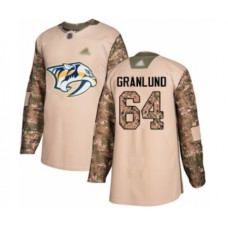 Men Nashville Predators #64 Mikael Granlund Authentic Camo Veterans Day Practice Hockey Stitched Jersey