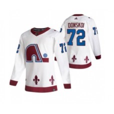 Men Colorado Avalanche #72 Joonas Donskoi White 2020-21 Reverse Retro Alternate Hockey Stitched Jersey