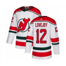 Men Adidas New Jersey Devils #12 Ben Lovejoy Authentic White Alternate NHL Jersey