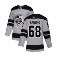 Men Los Angeles Kings #68 Samuel Fagemo Authentic Gray Alternate Hockey Stitched Jersey