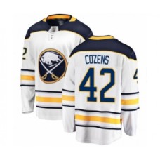 Men Buffalo Sabres #42 Dylan Cozens Fanatics Branded White Away Breakaway Hockey Stitched Jersey